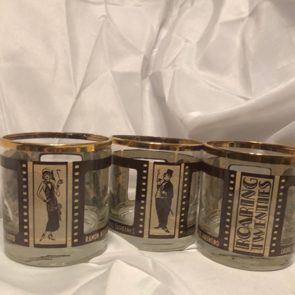 ROARING TWENTIES VINTAGE GLASSES BARWARE 3Pc
